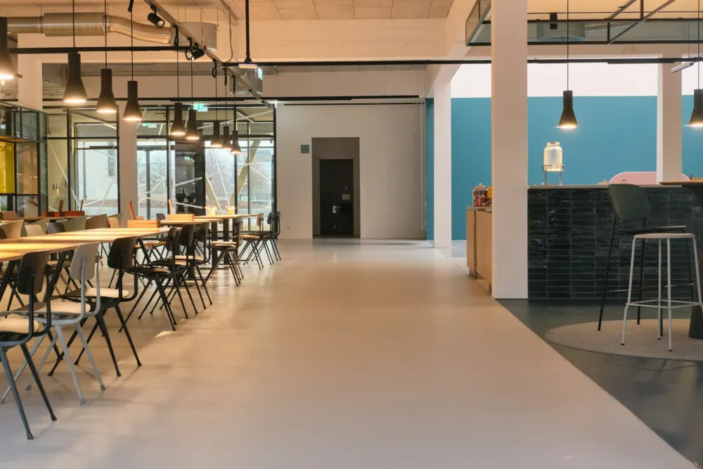 Open-plan office canteen